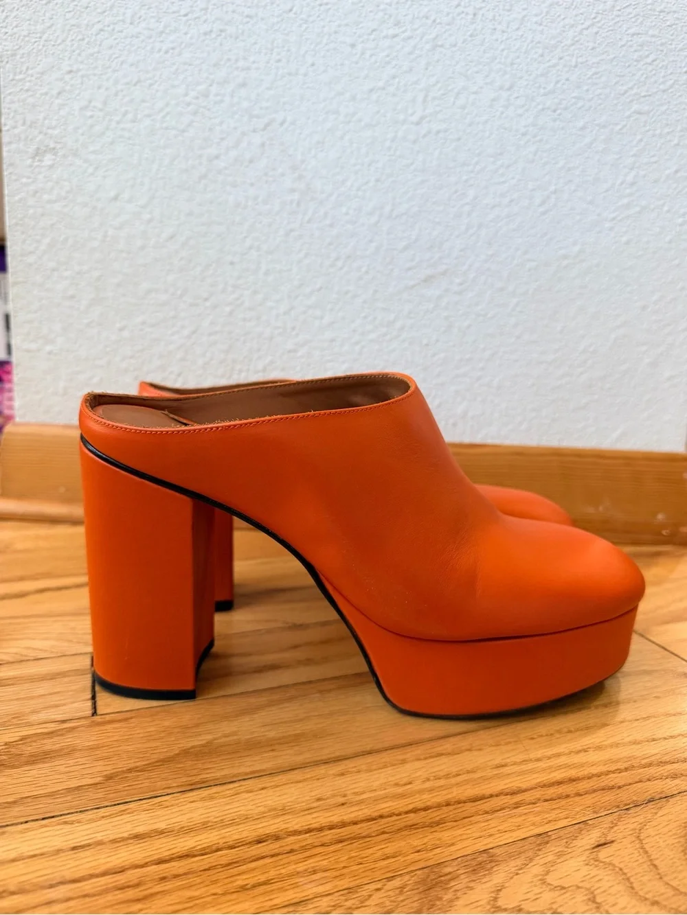 Alohas Platform Mule Heels in Orange - women’s size 41/10